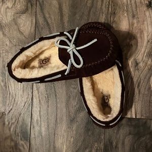 Little girls hard bottom Ugg slippers